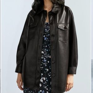 Wilfred | The Ganna shirt Jacket | XS | Black Leather | Brand New |